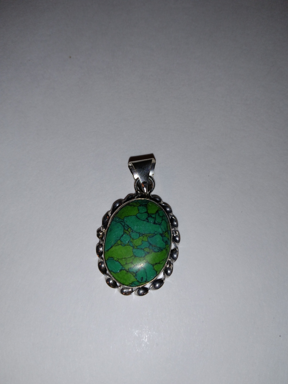 Green Turquoise Oval Pendant